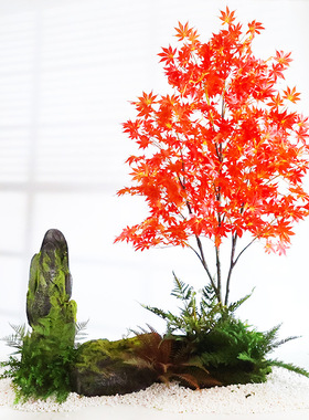 仿真绿植假红枫树盆栽植物造景枫叶装饰花客厅室内摆件大型假花卉