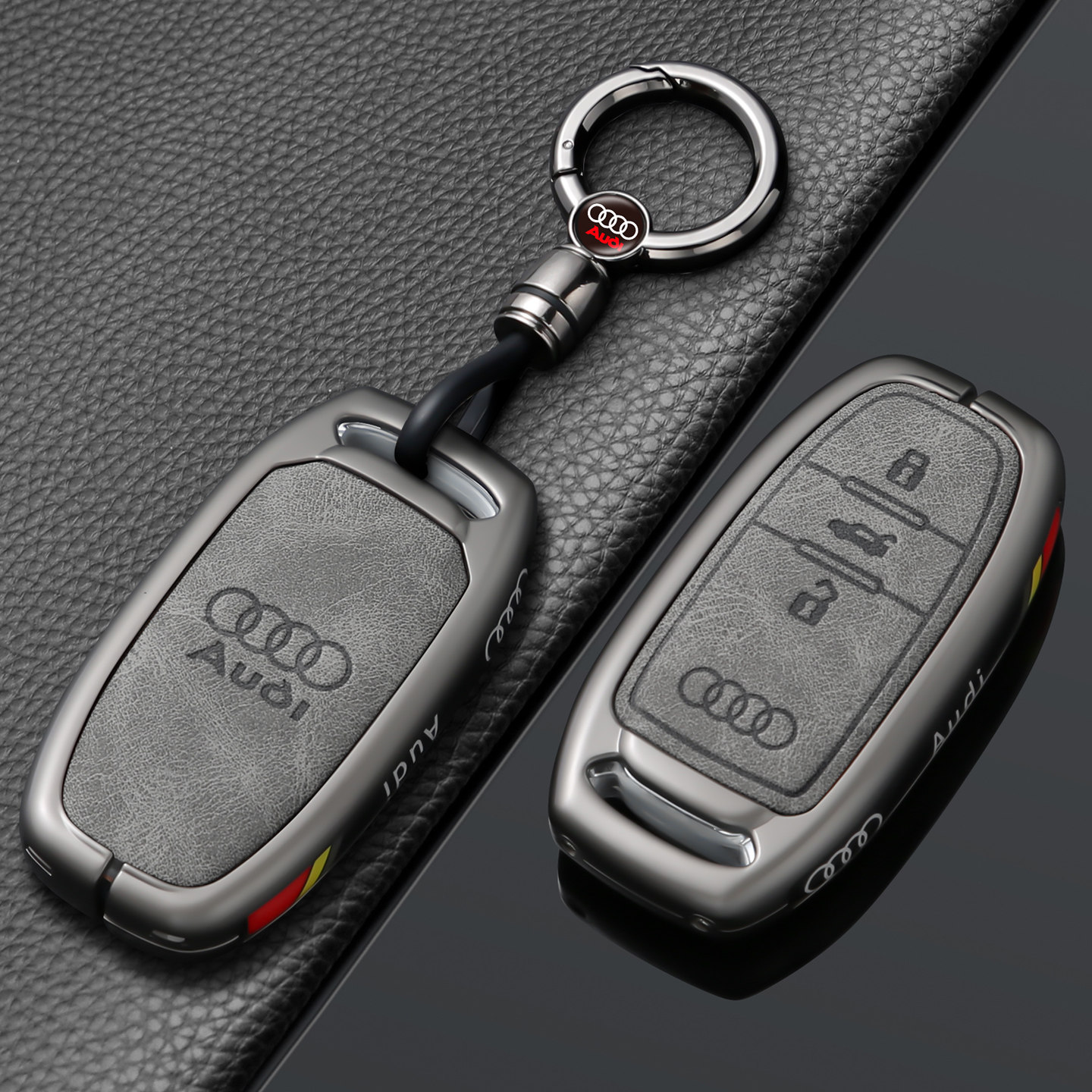 老款奥迪钥匙套A6/A6L汽车Q2L/Q3/Q5/A3/A5/A7/A8/A4L/S5/S6包扣 - 图1