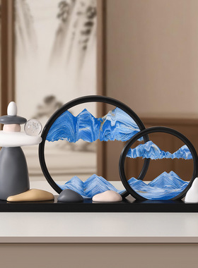 石来运转流沙画送朋友客户装饰品