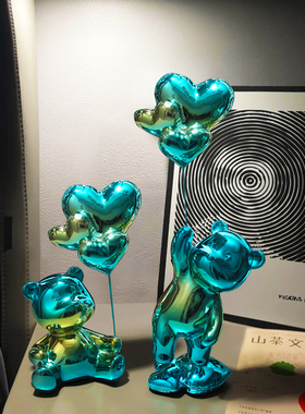 创意暴力熊电镀客厅站立气球摆件