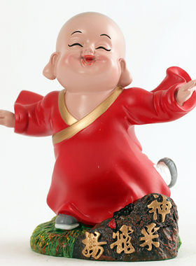 弥勒佛笑佛佛像摆件小小和尚客厅