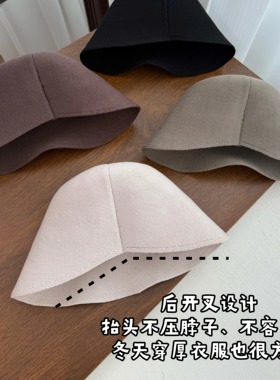 极简老钱风桑踩死渔夫帽男女同款