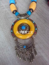 Mongolian Necklace Inner Mongolia Crafts Gifts Swing Accessories Hanging Accessories Chain Ethnic Retro Wind Necklace Stage Performance Necklace Batch