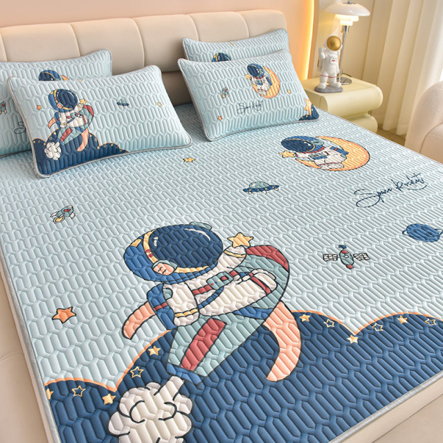 Cartoon latex mat summer cool ice silk mat children boy astronaut summer mat air conditioning mat student bed sheet