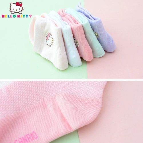 Hello kitty, летние тонкие дышащие детские носки для принцессы, средней длины