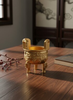仿古青铜三足鼎风水摆件