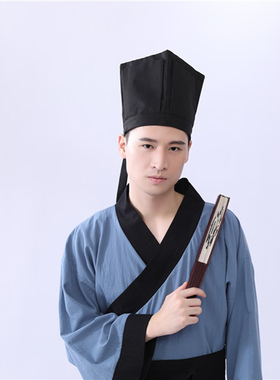 东坡巾平顶四方巾宋苏轼帽古装搭配汉服帽子手工制作乌角巾方形巾