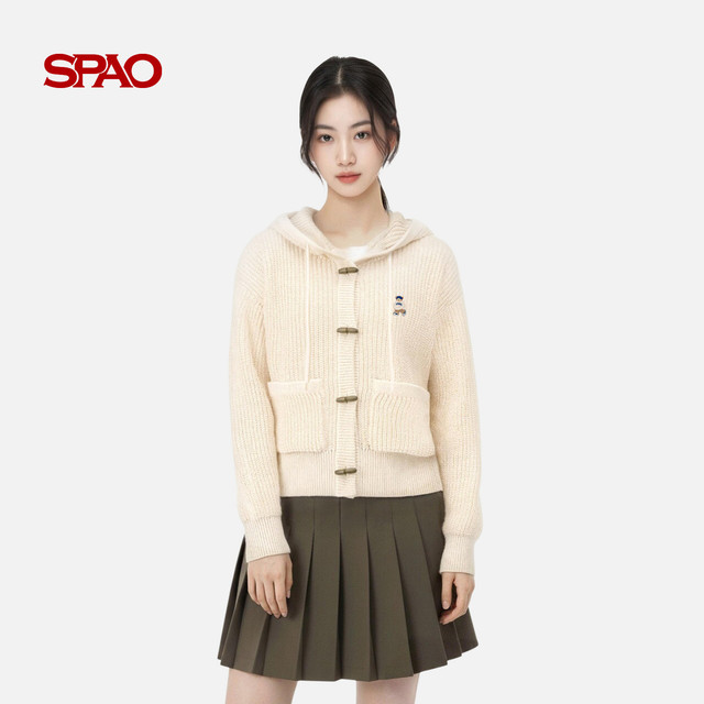 SPAO autumn new product women's bear Woodie sweater