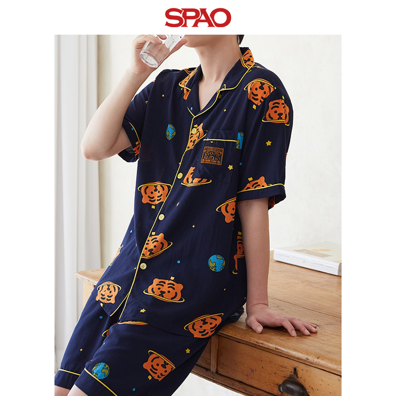 SPAO×MUZIK TIGER联名24春夏新款女士家居服套装睡衣SPPPE25U09 - 图2