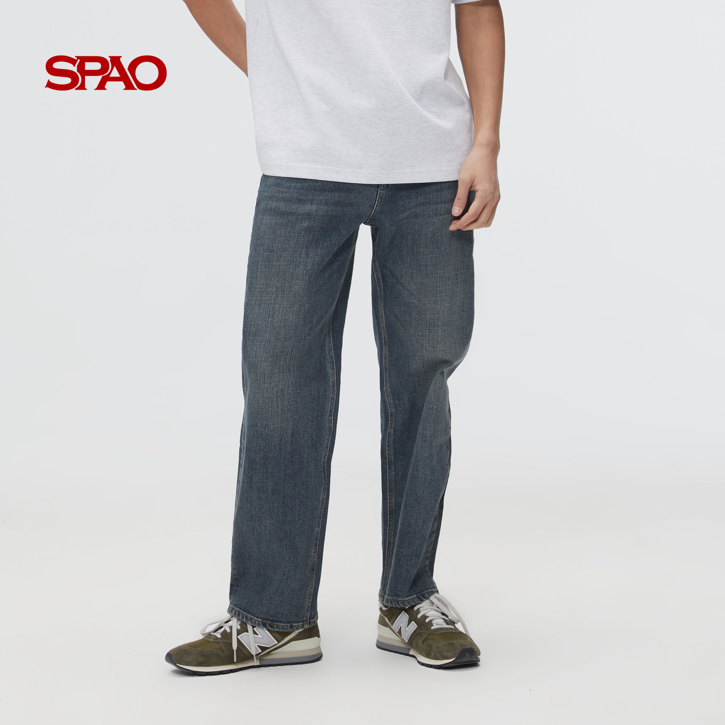 SPAO韩国同款2025年夏季新品男士休闲时尚直筒牛仔裤 - 图3
