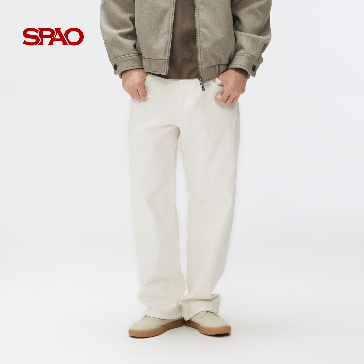 SPAO韩国同款2025年夏季新品男士休闲时尚直筒牛仔裤 - 图0