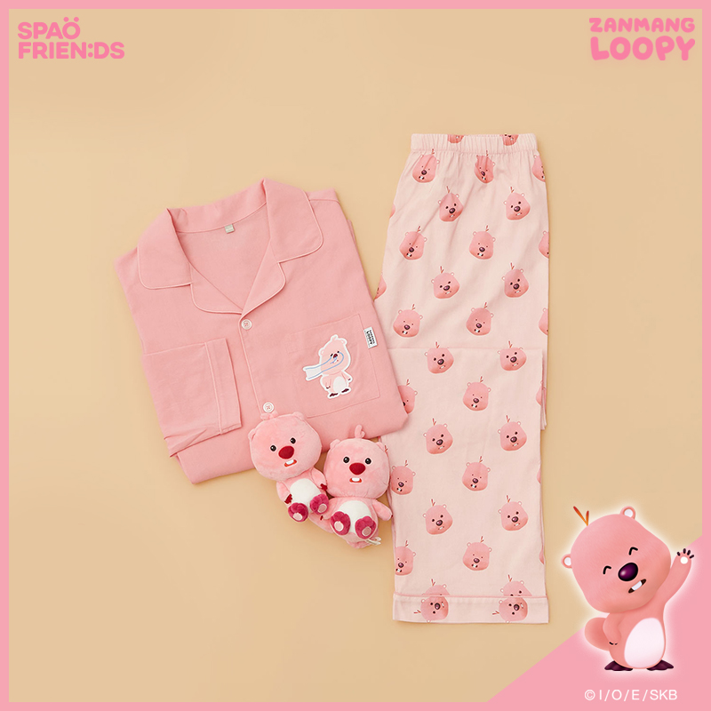 SPAO×LOOPY联名春季新款露比多巴胺长袖上衣女睡衣SPPPD49U03 - 图3