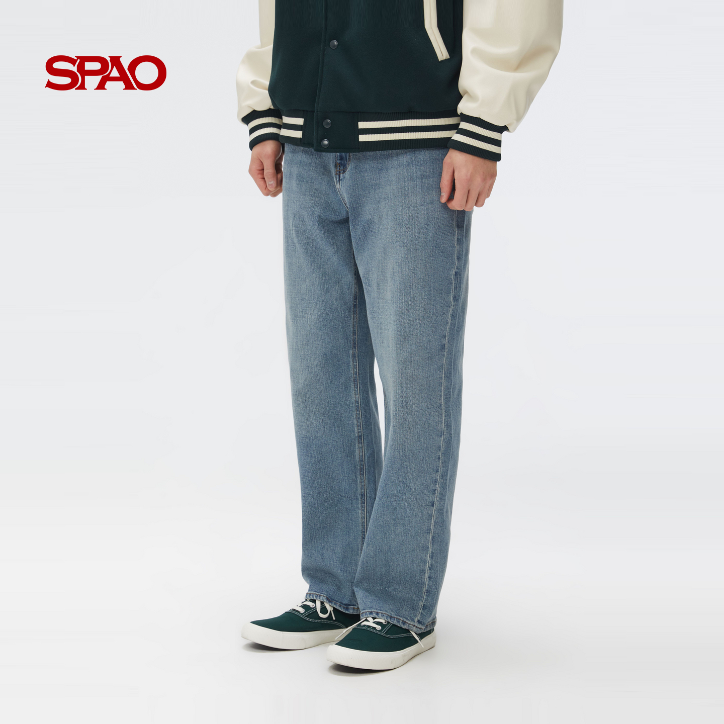 SPAO韩国同款2025年夏季新品男士休闲时尚直筒牛仔裤 - 图1