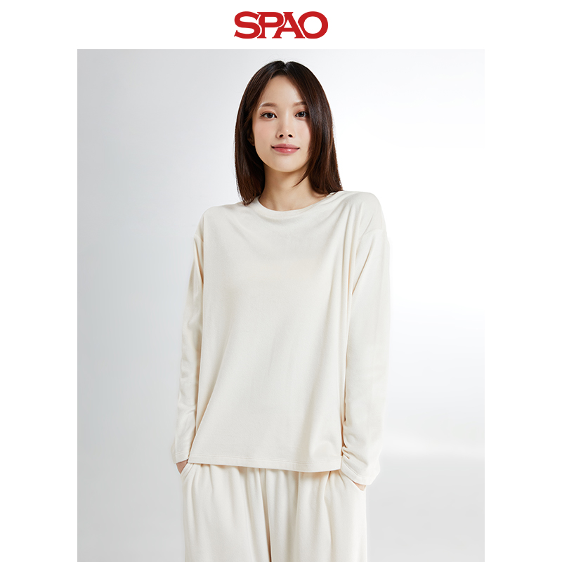 SPAO韩国同款2024年冬季新款女士宽松休闲家居服上衣SPLOE4VA01