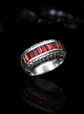 古典925银巴西马克赛石宽边戒指