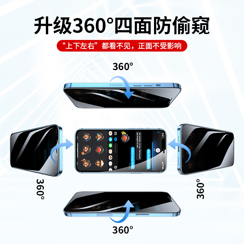 酷图iPhone12防膜窥13pro钢化膜11苹果x/xr防偷窥膜360度mini防偷窃膜12pro防窥手机膜xsmax全屏保护防偷窥膜 - 图0