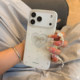 Glitter hollow love bow suitable for Apple 17promax mobile phone case new iphone17 high-end 15 with chain 14 creative 13 all-inclusive anti-fall 16pro female shell protective cover