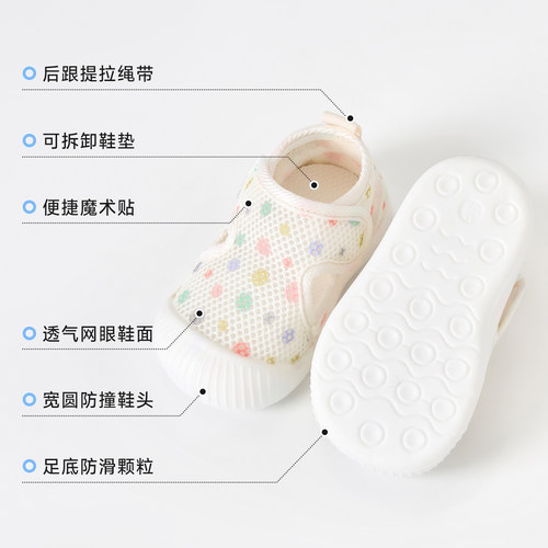 尼多熊婴儿地板鞋夏季薄款透气家居室内防滑学步鞋袜宝宝鞋袜步前 - 图3