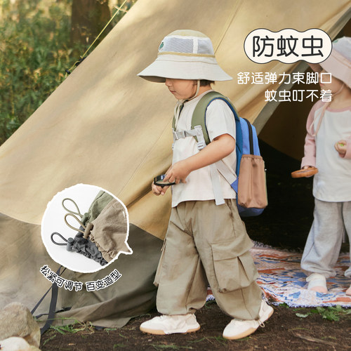 【防晒防水】尼多熊春夏新款儿童春装户外工装裤宝宝男女童薄裤子 - 图0