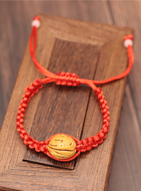 宝宝桃核桃胡手链手工编织红绳