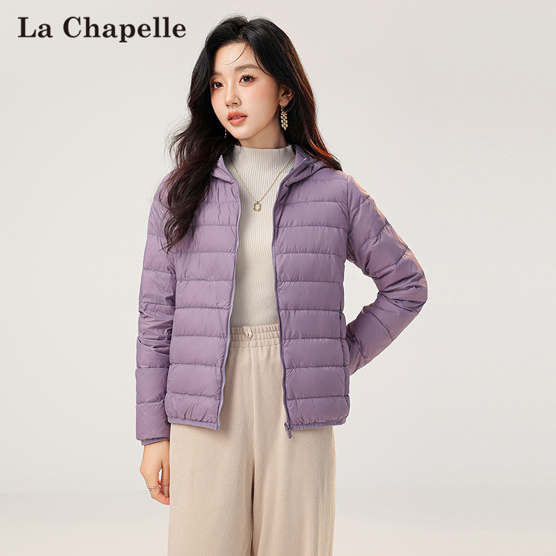 La Chapelle 拉夏贝尔 2024年春季新款 女式轻薄短款连帽羽绒服 双重优惠折后￥139包邮 2款多色可选