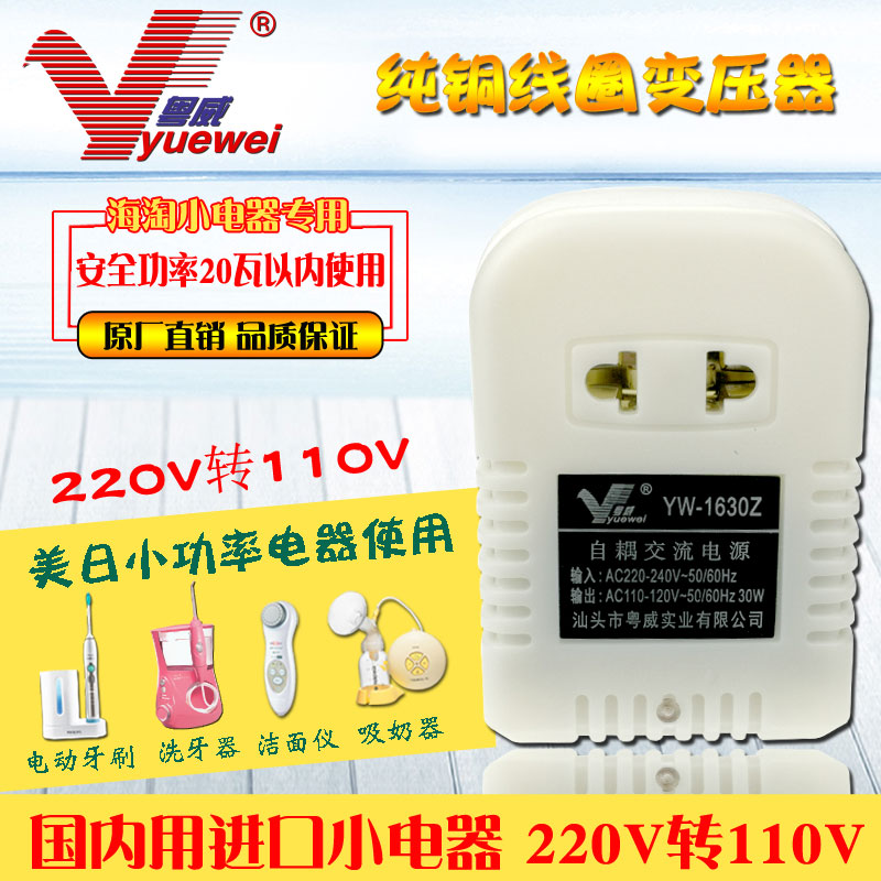 220V轉110V120V變壓器waterpik潔碧WP-900洗牙衝牙器電壓轉換插座