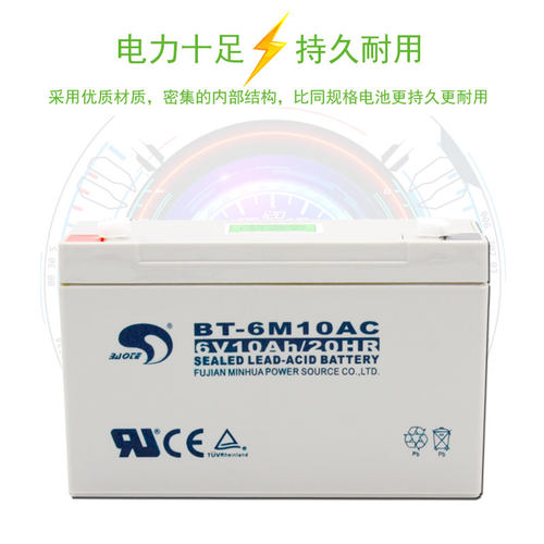 赛特BT-6M10AC童车蓄电池6V10Ah 20HR大容量吊称电子称电子秤电池 - 图2