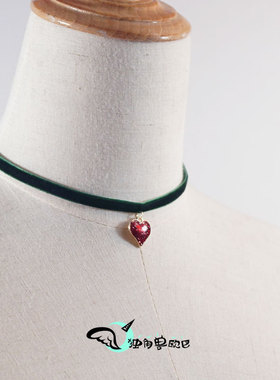 红心黑心闪闪星星丝绒女项圈颈链