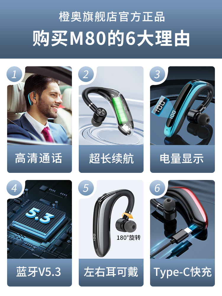 无线蓝牙耳机挂耳式2024新款运动型久戴不疼适用苹果vivo华为oppo