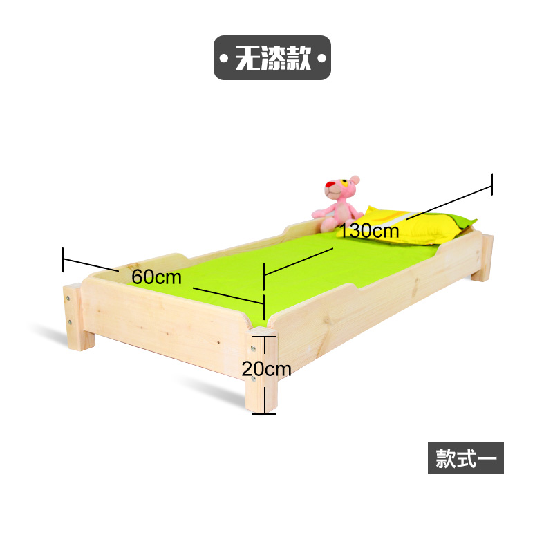 幼儿园床加厚实木午睡床午休床叠叠床托班早教儿童床松木定制 - 图3