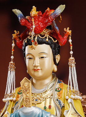 台湾全铜碧霞元君泰山奶奶像体