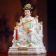 The white marble Nine Heavens Mysterious Goddess statue is a Taoist ornament