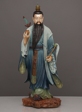高温着色八仙过海摆件吕祖吕洞宾