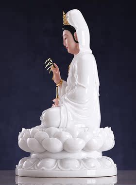 观音菩萨家用佛像摆件汉白玉供奉
