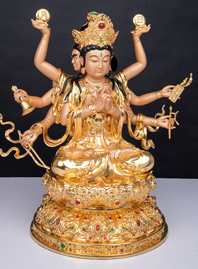 贴金斗姆像摆件道家供奉