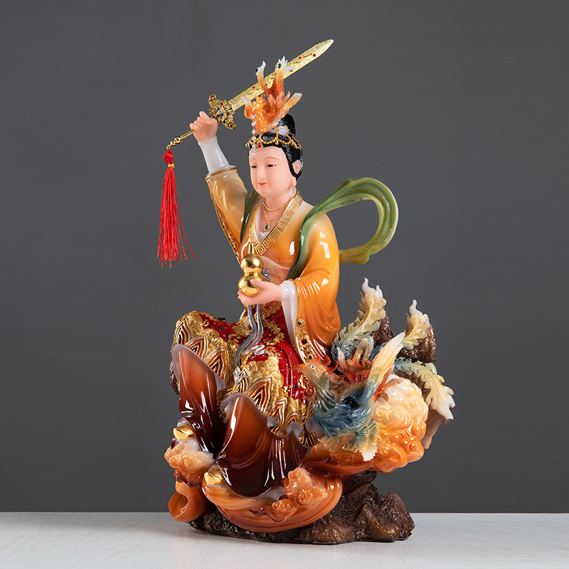 汉白玉九天玄女像供奉家用道家九天圣母上天玄女九天娘娘神像摆件_虎窝淘