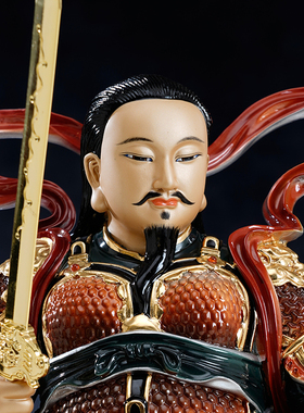 台湾纯铜真武大帝神像供奉道家北帝武当山玄天上帝神像祖师爷摆件