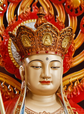 坐谛听地藏王菩萨佛像铜像摆件