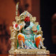 White marble Guan Gong statue for worship in offices and shops