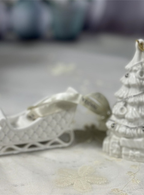 陶瓷雪橇圣诞树装饰品挂件摆件