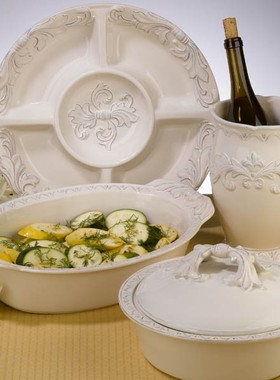 陶瓷储物罐手绘浮雕餐具