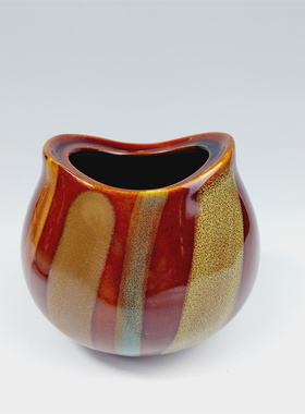 sango条纹窑变釉花盆花瓶小罐