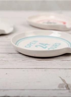 外贸陶瓷lenox& katespade白色勺子托小蛋糕碟餐具小蘸料碟