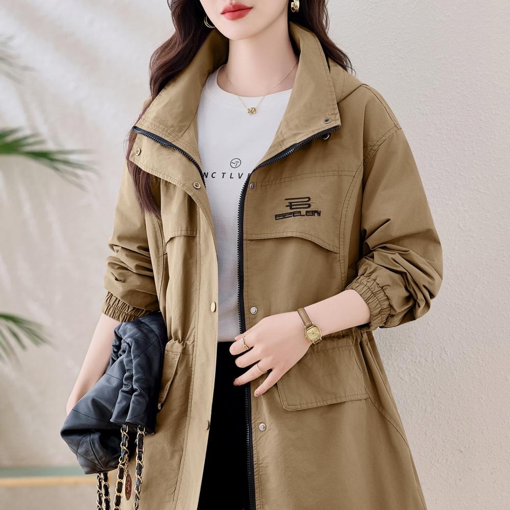 2025春秋季新款中长爆款工装收腰休闲气质今年流行爆款风衣外套女 - 图2