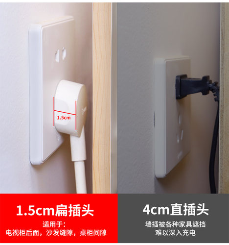公牛超薄插座扁头缝隙插排电视柜床头充电神器夹缝扁平插线板插板 - 图2