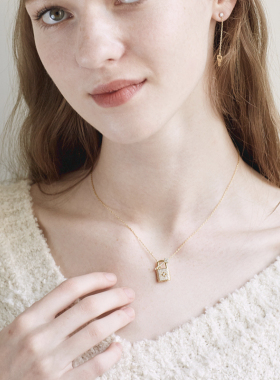 闪耀晶锁钥匙吊坠项链锁骨链