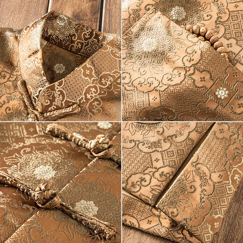 老年人唐装男秋冬中山装中式男装 蓝吉奥民族服装