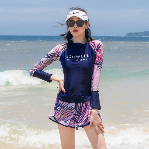 Аквапарк, купальник, штаны, лонгслив, раздельный комплект, защита от солнца