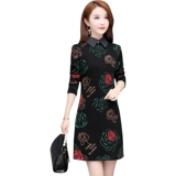 Элитное зимнее демисезонное утепленное платье для матери, юбка, в западном стиле, увеличенная толщина