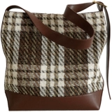 Небольшая дизайнерская демисезонная кожаная вместительная и большая сумка через плечо, универсальная сумка подмышку, из хлопка и льна